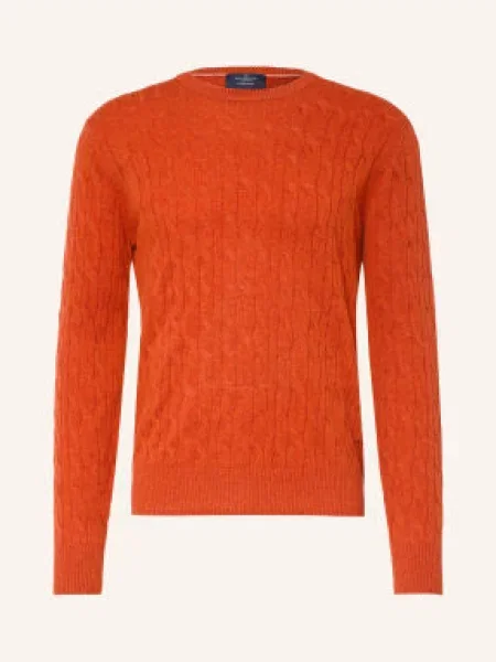 Hackett London Sweter orange pomarańczowy