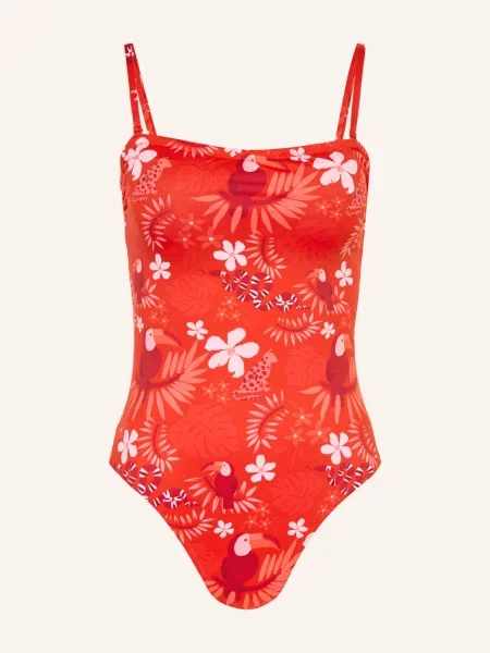 Vilebrequin Plavky Bandeau Facette / růžová / tmavě červená