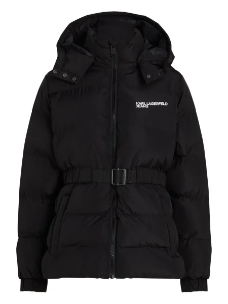 Kurtka jeansowa Karl Lagerfeld Jeans z kapturem czarna