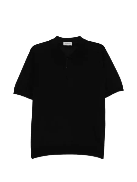 Tricou polo John Smedley cu dungi negru