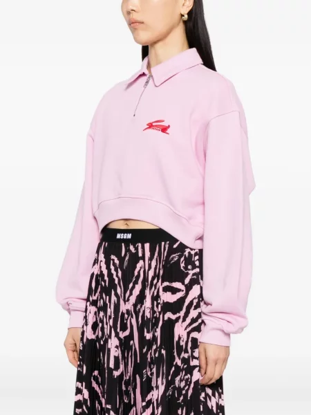 Top Msgm cu broderie roz