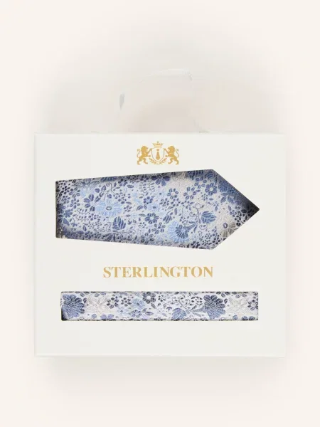Sterlington Sada: Kravata A Kapesník modrá šedá