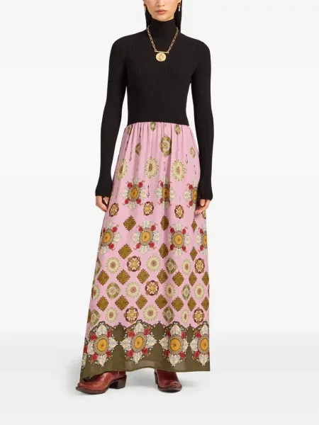 Rochie maxi La Doublej de costum roz