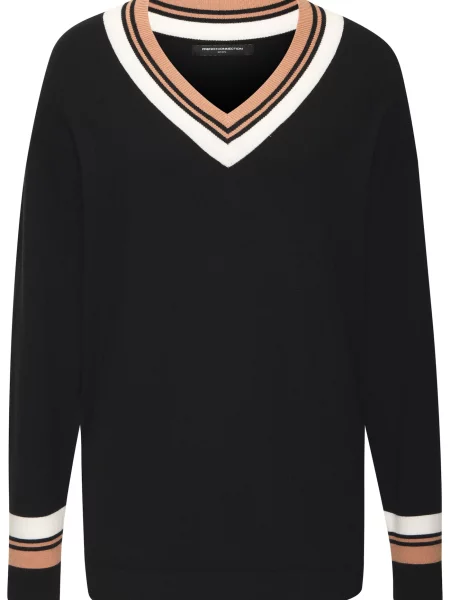 FRENCH CONNECTION Pulover maro / negru alb