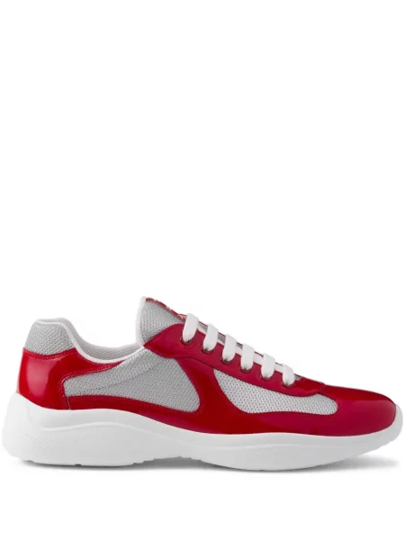 Sneakerși Prada din piele roșu