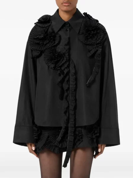 Tafta cămașă Blumarine cu aplicații negru