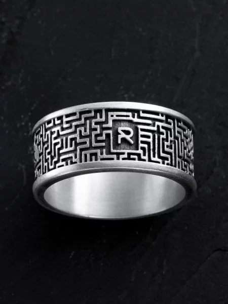 REYTEL Inele LABYRINTH argintiu