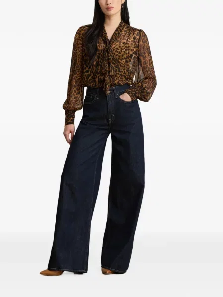 Bluză Lauren Ralph Lauren cu model leopard maro