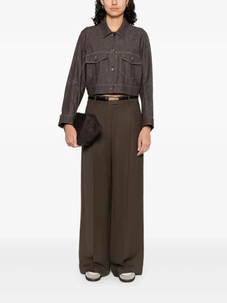 Pantaloni Brunello Cucinelli plisate maro