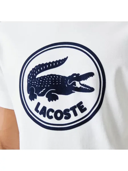 Футболка Lacoste с круглым вырезом белая
