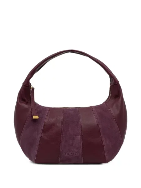 Geantă Twinset din piele de căprioară violet