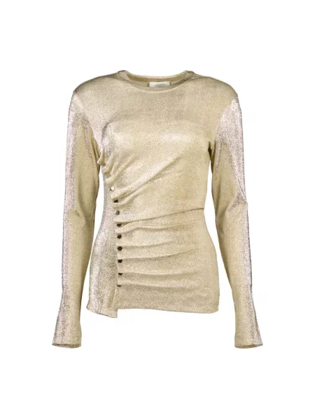 Top Rabanne drapowany żółty