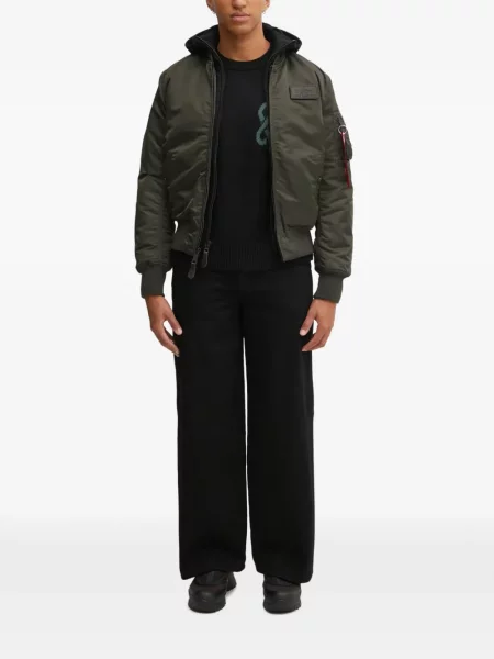 Geacă bomber Alpha Industries cu glugă verde
