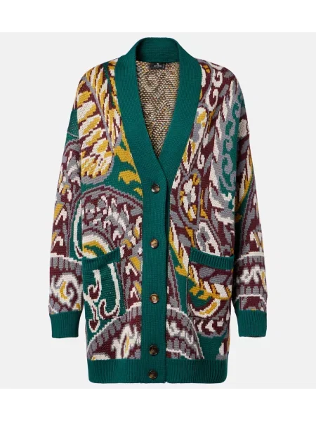 Kardigan Etro wełniany zielony