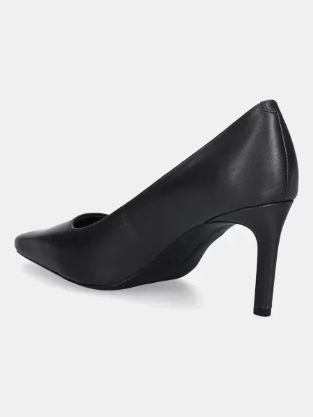Tommy Hilfiger Кожени обувки с тънък TH LOGO LTH PUMP SLANTED HL кафяво