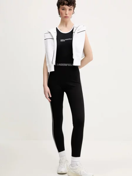 Karl Lagerfeld Jeans legginsy gładkie czarny