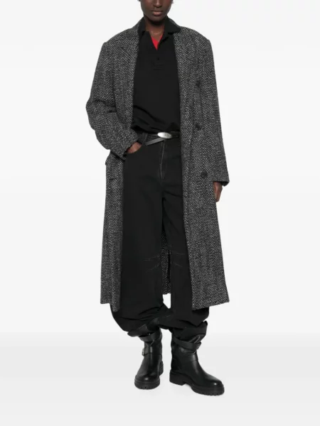 Двуредно дълго палто Marant Etoile сиво