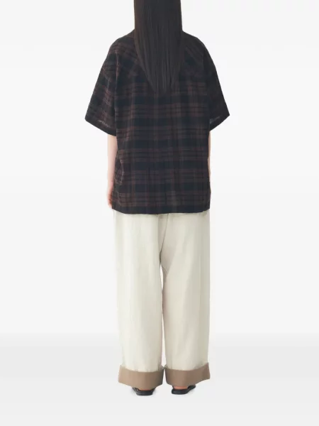 Kockás rövid ing Tomboy barna