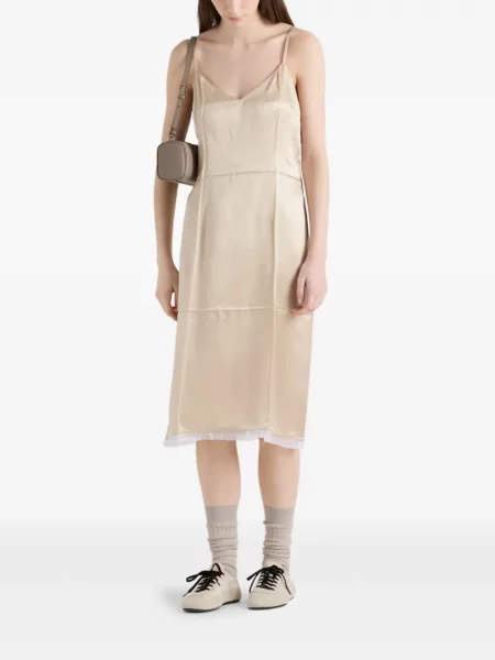 Rochie midi Prada din satin până la genunchi de costum