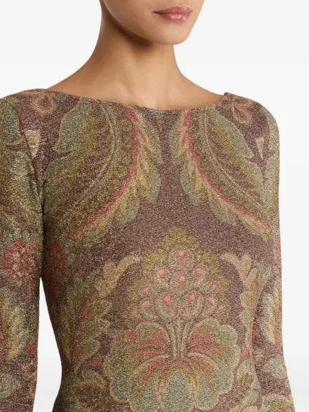 Top Etro cu model paisley maro