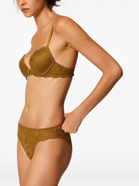 Sutien Twinset din dantelă maro