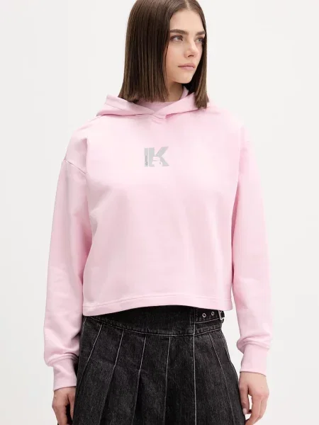 Karl Lagerfeld Jeans bluza z kapturem różowa