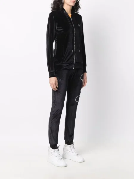 Aksamitny komplet dresowy Philipp Plein czarny