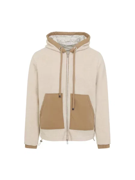 Bluza z kapturem Moncler z kapturem beżowa