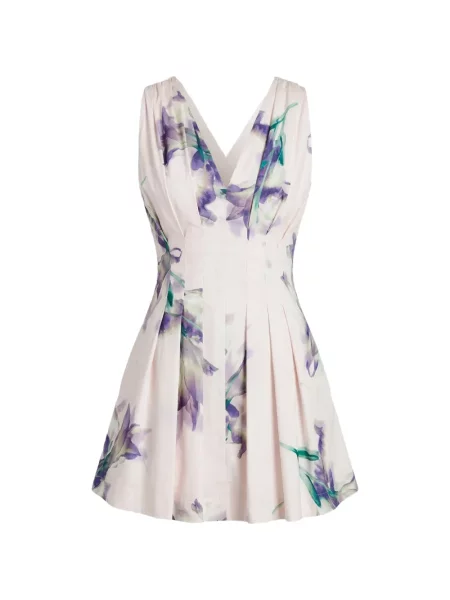 Rochie mini Nicholas cu model floral cu imagine roz