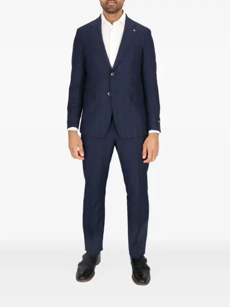Garnitur Scotch & Soda w kratkę garniturowy niebieski