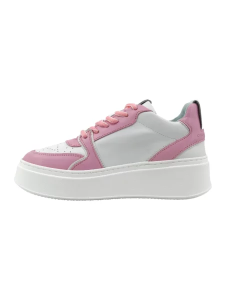 Sneakersy Chiara Ferragni skórzane na platformie różowe