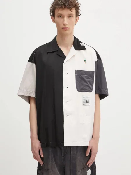 Maison MIHARA YASUHIRO cămașă Crazy Pattern S/S Shirts relaxed negru