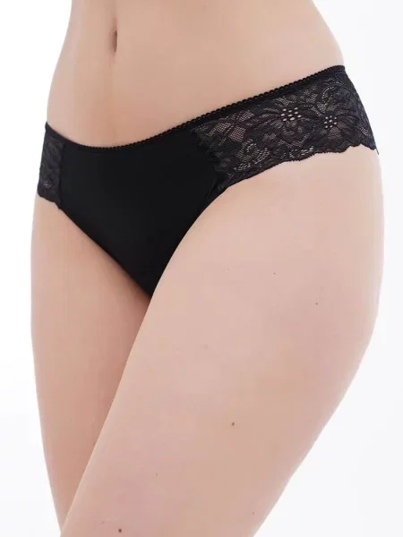 Кружевные трусики хипстеры чорні