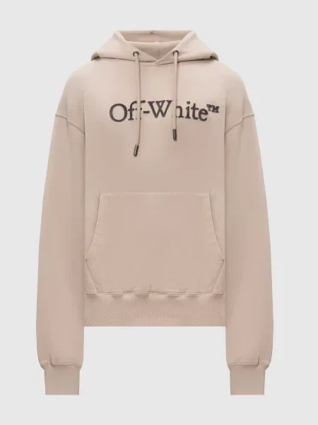 Худі з фактурним логотипом Off-white бежеве
