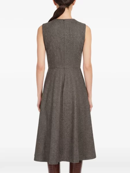 Rochie mini Tagliatore fără mâneci evazată maro