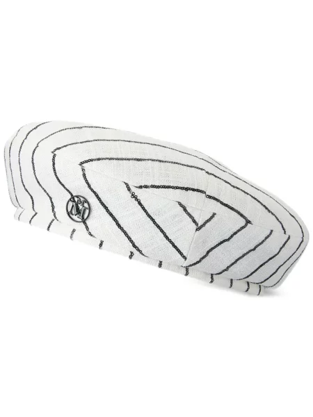 Căciulă Maison Michel cu paiete alb