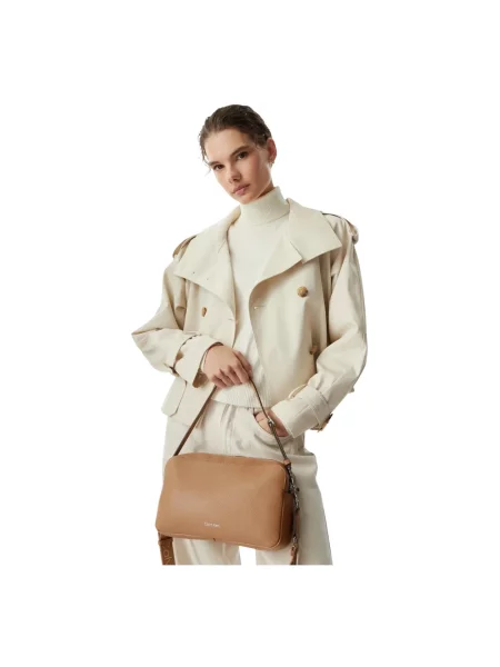 Calvin Klein Torebka Webbing 2X Strap Lg Camera Bag beżowy