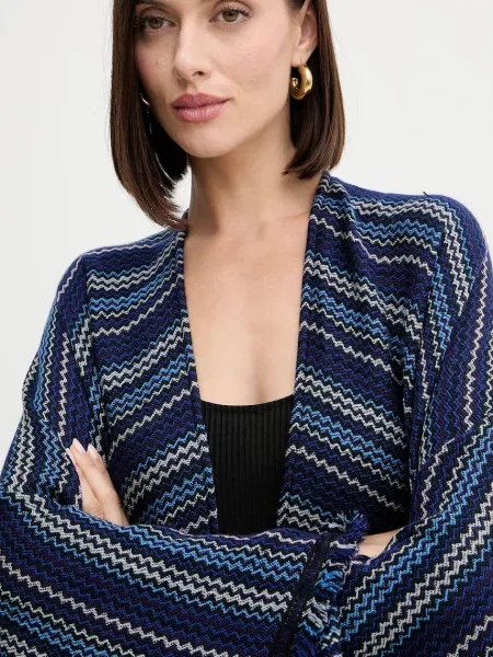 Вовняне пончо Missoni синій