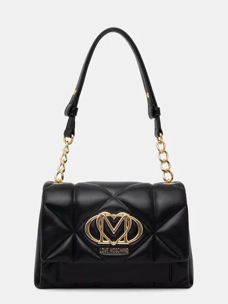 Love Moschino geantă poștas pentru femei cu imitație de piele negru