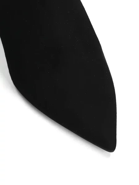 Cizme scurte Evaluna din piele negru