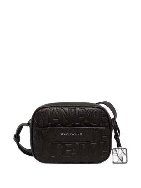 Body Armani Exchange din piele cu autograf maro