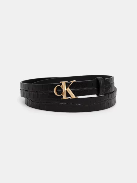 Calvin Klein ζώνη γυναικεία δερμάτινη μαύρο