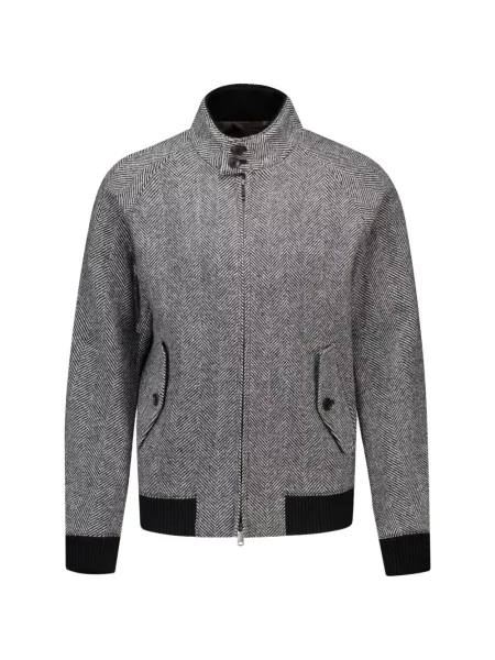 Geacă Baracuta cu model herringbone gri