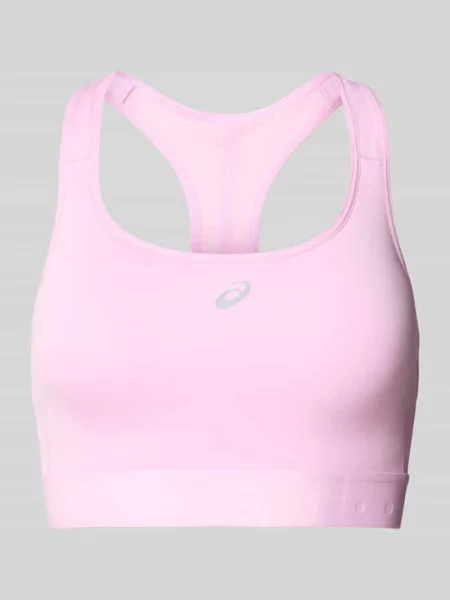 Biustonosz sportowy z tyłem o kroju bokserki model ROAD COMPRESSION' Asics różowe