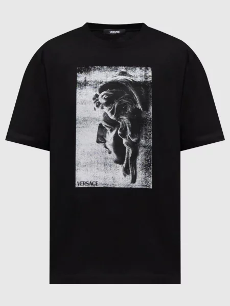 Футболка з принтом Versace чорна