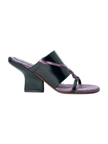 Klapki Dries Van Noten skórzane fioletowe