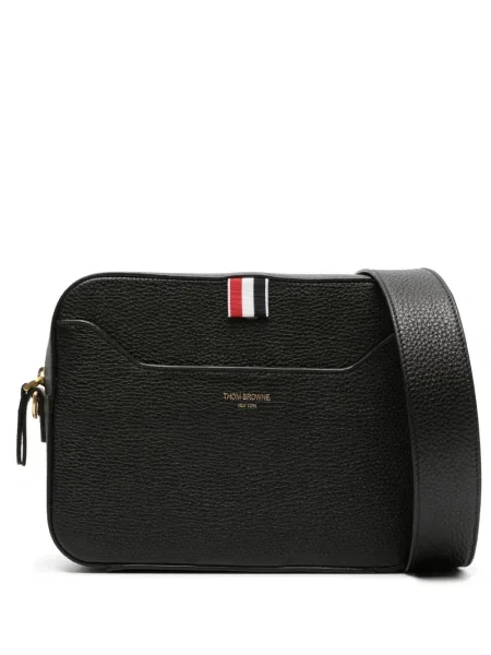 Geanta de piele Thom Browne din piele negru