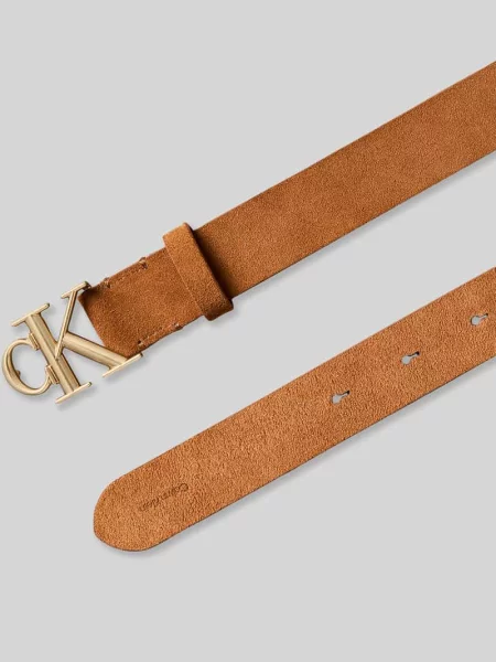 Pasek z naturalnej skóry z detalem z logo Ck Calvin Klein