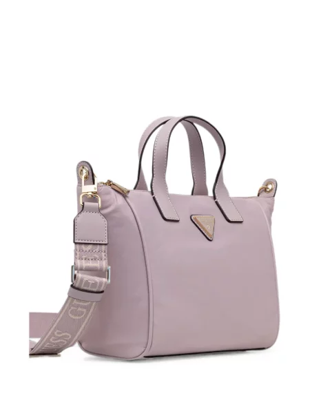 Geantă shopper Guess cu autograf violet