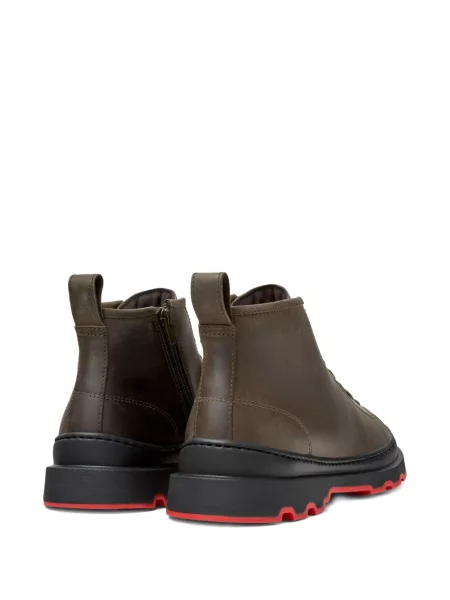 Botine Camper cu șireturi din piele biker verde